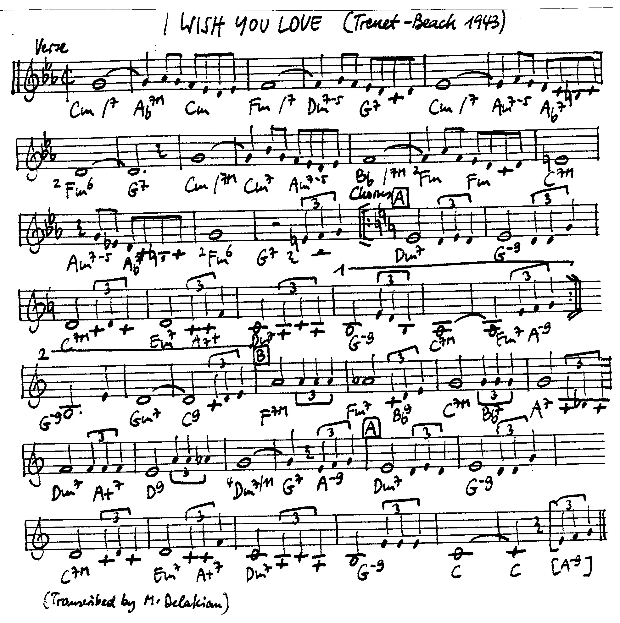 i wish you love free jazz leadsheet - Courtesy of the Jungle Jazz Band